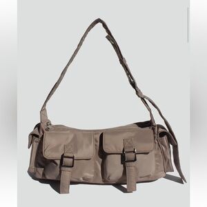 Street Level Sand Tan Aria Double Front Pockets Shoulder Bag Sold Out Color